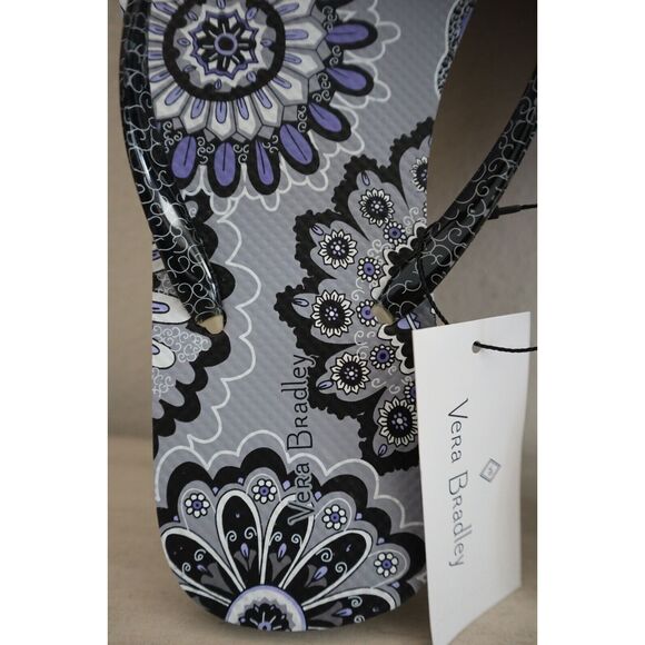 Vera Bradley 26184-16609L Women Sz Large 9-10 Gray Tranquil Medallion Flip Flops - Picture 4 of 5